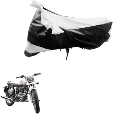 Ak Automotive Two Wheeler Cover for Royal Enfield(Bullet 350, Black, Silver)