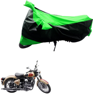 Ak Automotive Two Wheeler Cover for Royal Enfield(Bullet 500, Black, Green)