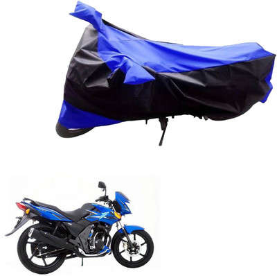 AK Art Two Wheeler Cover for TVS(Flame SR125, Black, Blue)