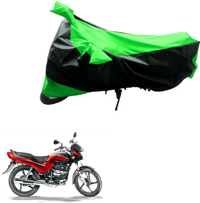 Ak Automotive Two Wheeler Cover for Hero(Passion Plus, Black, Green)