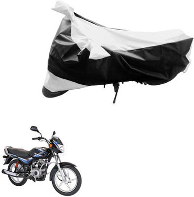 PRIMEAUTOZ Two Wheeler Cover for Bajaj(Platina, Black, Silver)