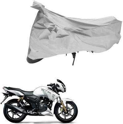 AutoVision Two Wheeler Cover for TVS(Apache RTR 180, Silver)