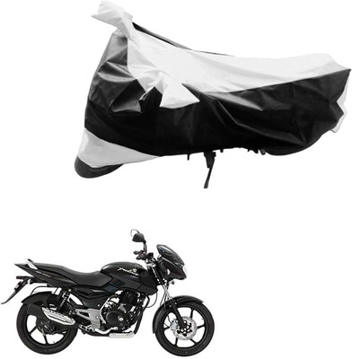 AK Art Two Wheeler Cover for Bajaj(Pulsar 135 LS DTS-i, Black, Silver)