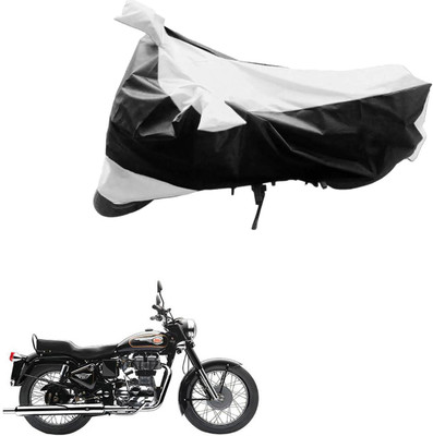 PRIMEAUTOZ Two Wheeler Cover for Royal Enfield(Classic 350, Black, Silver)
