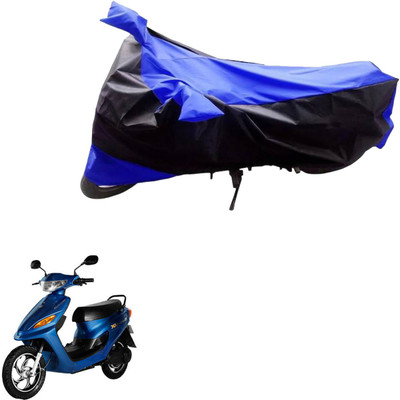 AK Art Two Wheeler Cover for Indus(Yo Electron, Black, Blue)