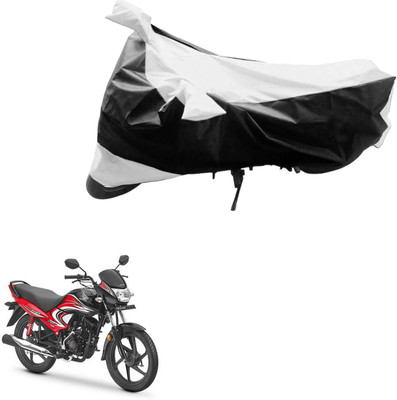 Ak Automotive Two Wheeler Cover for Honda(Dream Yuga, Black, Silver)