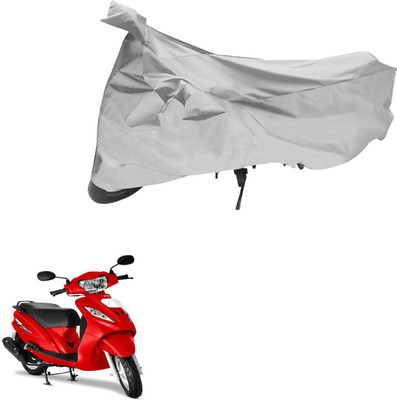 AK Art Two Wheeler Cover for TVS(Wego, Silver)