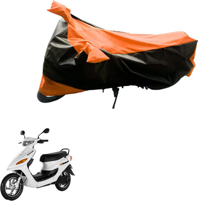 AK Art Two Wheeler Cover for Indus(Yo, Black, Orange)
