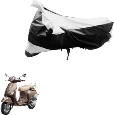 Ak Automotive Two Wheeler Cover for Piaggio(Vespa, Black, Silver)