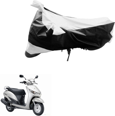 PRIMEAUTOZ Two Wheeler Cover for Yamaha(Alpha, Black, Silver)