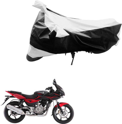 JVG Two Wheeler Cover for Bajaj(Pulsar 220 DTS-i, Black, Silver)