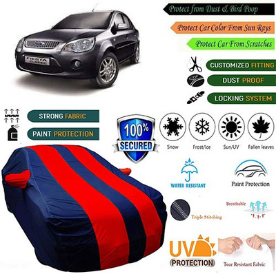 MotohunK Car Cover For Ford Fiesta Classic (With Mirror Pockets)(Blue, Red)