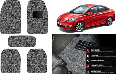 Auto Kite Plastic, PVC Standard Mat For  Hyundai Fluidic Verna 4S(Black, Grey)