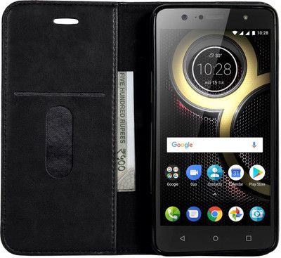 Zouk Book Cover for Lenovo K8 Plus(Black, Magnetic Case)