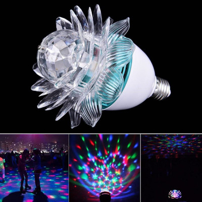 WunderVoX 3W LED Lotus Stage Light 360 Degree LED Magic Light Auto Rotating RGB Bulb Single Disco Ball(Ball Diameter: 5 cm)
