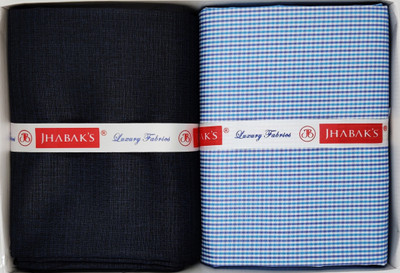 JHABAK'S Polyester Solid, Checkered Shirt & Trouser Fabric