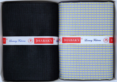 JHABAK'S Polyester Checkered, Self Design Shirt & Trouser Fabric