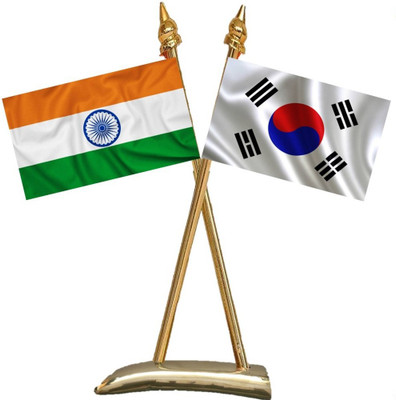 UNIQ India ::South Korea Rectangle Table Miniature Flag(Cotton)