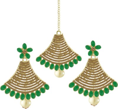 SPARGZ Alloy Gold-plated Green, Gold Jewellery Set(Pack of 1)