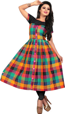 Param Fashion Pure Cotton Checkered Kurta Fabric