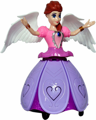 Niltrols Angel Girl with Light and Music, Dancing Rotating Musical Fairy Princes Angel Doll Toy for Kids (Multi color)(Multicolor)