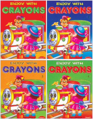 Enjoy With Crayons Colouring Books Combo Of 4(Paperback, Shanti)