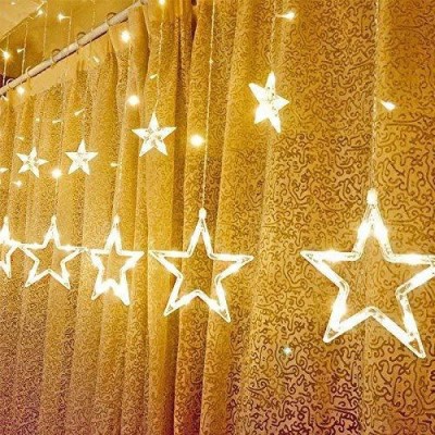 Moonlight 136 LEDs 2.49 m Yellow Steady Star Rice Lights(Pack of 1)