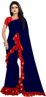 fashion Day Embellished Bollywood Georgette Saree(Dark Blue)