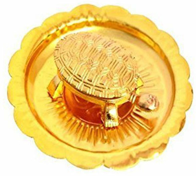 LKPS Vastu Feng Shui Crystal Turtle Tortoise for Good Luck Decorative Showpiece  -  1.5 cm(Metal, Gold)