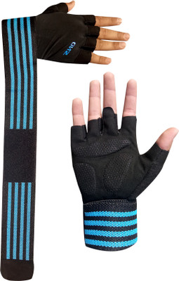 DreamPalace India Beast Gym glove With Long Wrist Support Gym & Fitness Gloves(Blue)