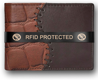 ADAM ZAC Men Brown Genuine Leather Wallet(8 Card Slots)