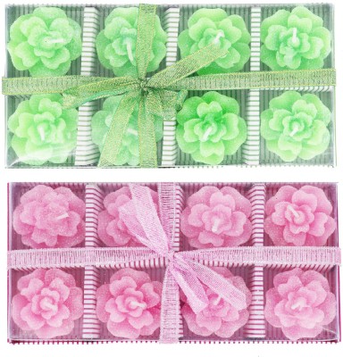 Aseenaa Floating Wax Candles Green 20101903 Candle(Green, Pink, Pack of 16)