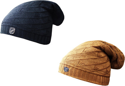 window shop Solid Beanie Cap(Pack of 2)