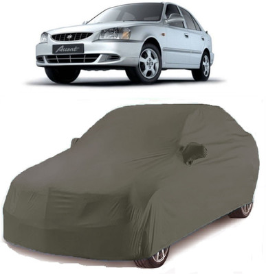 CORASS Car Cover For Hyundai Accent Viva (With Mirror Pockets)(Grey)