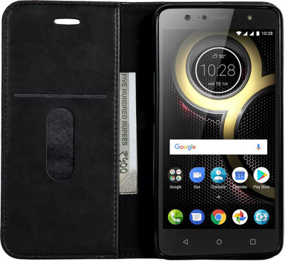 Mofi Book Cover for Lenovo K8 Plus(Black, Magnetic Case)