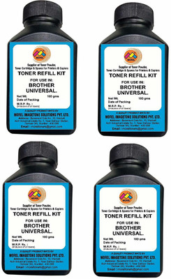 MOREL UNIVERSAL TONER POWDER FOR USE IN BROTHER PRINTER CARTRIDGE PACK OF 4 Black Ink Toner