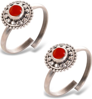 PeenZone Sterling Silver Coral Sterling Silver Plated Toe Ring