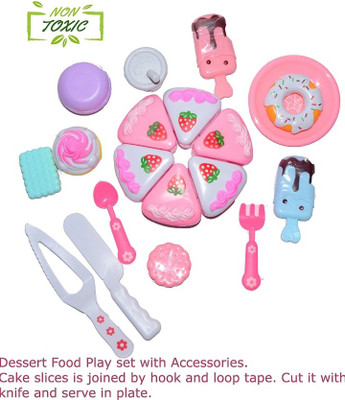 3 Jokers 14 pcs Pretend Play Dessert Food Ice Cream and Cake Play Set for Kids