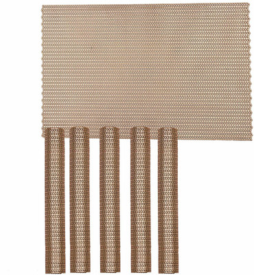 Dakshya Industries Rectangular Pack of 6 Table Placemat(Gold, PVC)