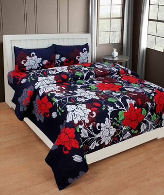 PROZONE 210 TC Microfiber Double Printed Flat Bedsheet(Pack of 2, Multicolor)