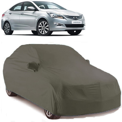 Gargi Traders Car Cover For Hyundai Fluidic Verna (With Mirror Pockets)(Grey)