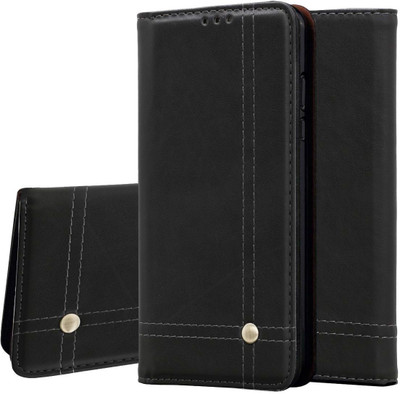 Heavy Duty Book Cover for VIVO V17 PRO(Black, Magnetic Case)