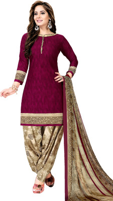 Fashion Valley Crepe Self Design Salwar Suit Material(Unstitched)