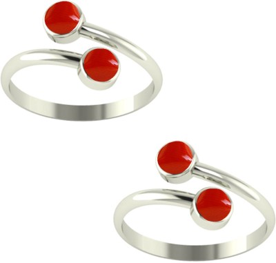 PeenZone Sterling Silver Coral Sterling Silver Plated Toe Ring