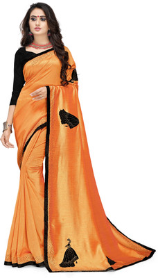 Gaurangi Creation Embellished Bollywood Art Silk Saree(Orange)