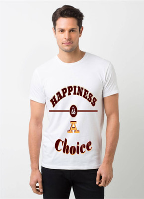 HamsaMART Printed Men Round Neck White T-Shirt