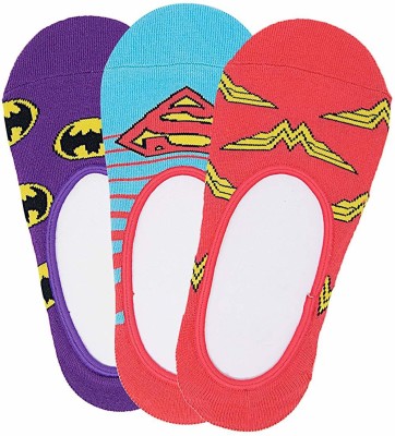 Justice League Men & Women Graphic Print Peds/Footie/No-Show(Pack of 3)