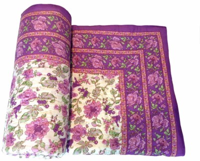 Indcrown Floral Single Quilt for  Heavy Winter(Cotton, Multicolor)
