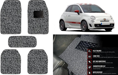 Auto Kite Plastic, PVC Standard Mat For  Fiat 500 Abarth(Black, Grey)