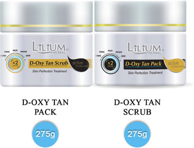 LILIUM Oxy-Tan Pack and Scrub for Glowing Skin 275g Pack of 2(2 Items in the set)